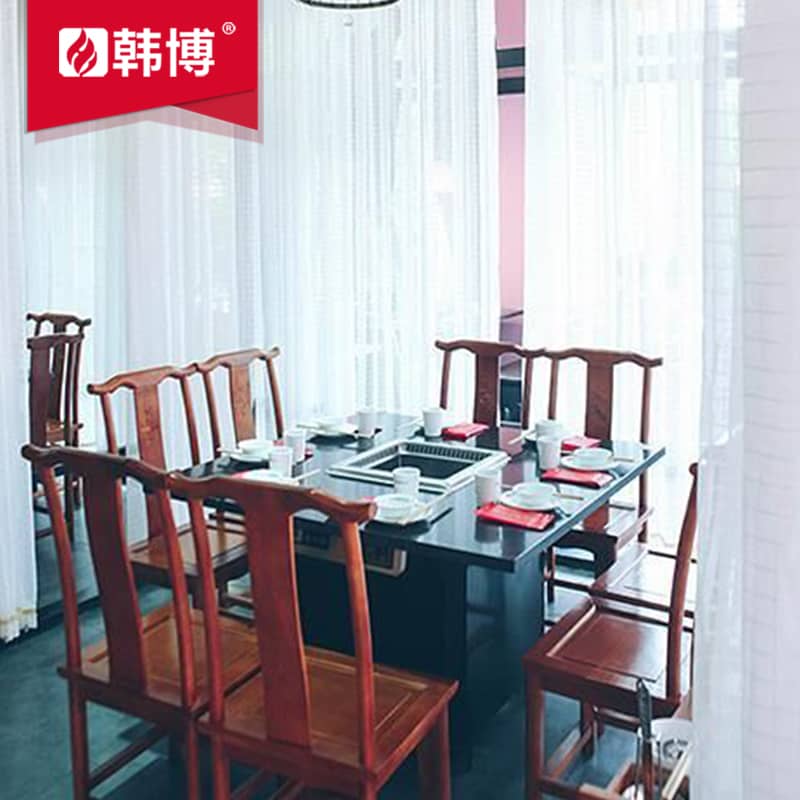 多人大理石方鍋無煙火鍋桌