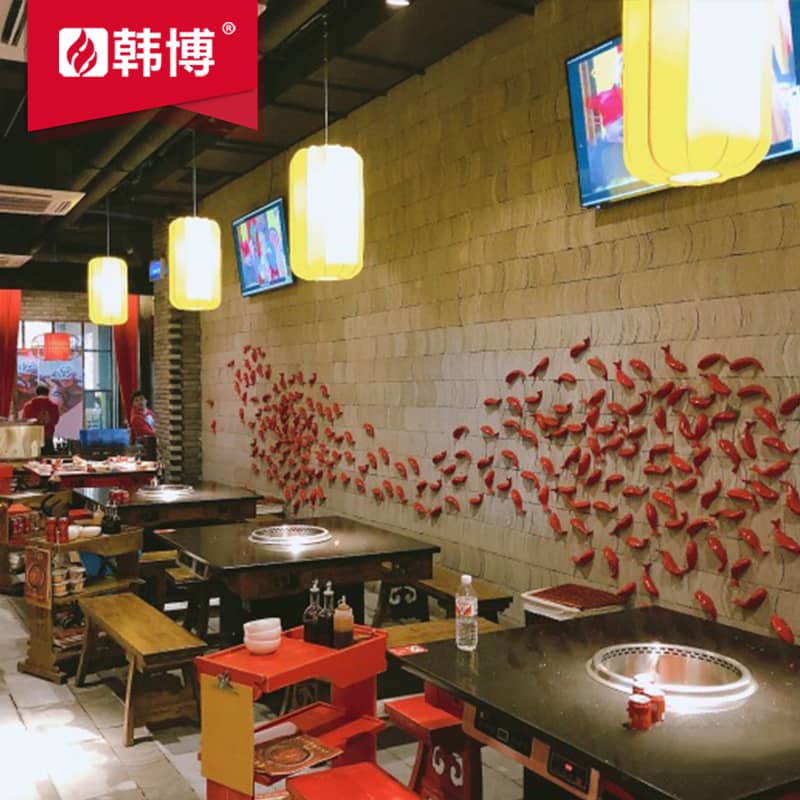 圓鍋方桌無(wú)煙火鍋?zhàn)酪惑w桌