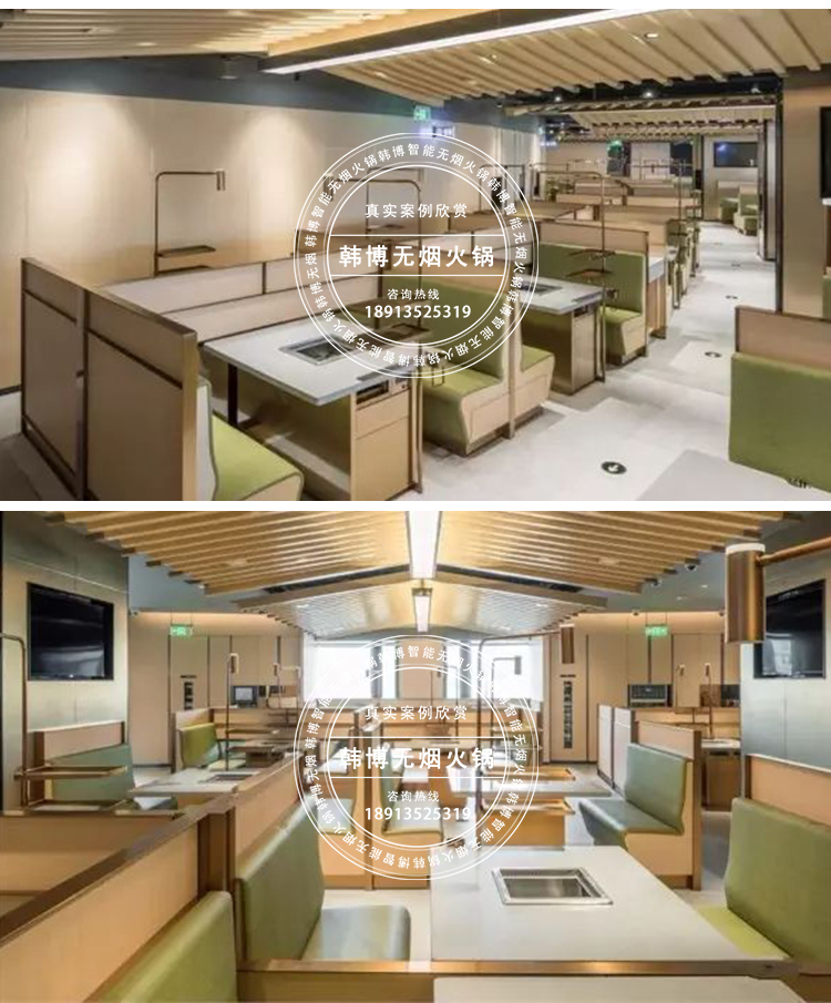 多人方鍋大理石無煙火鍋桌無煙火鍋設備可定制(圖5)