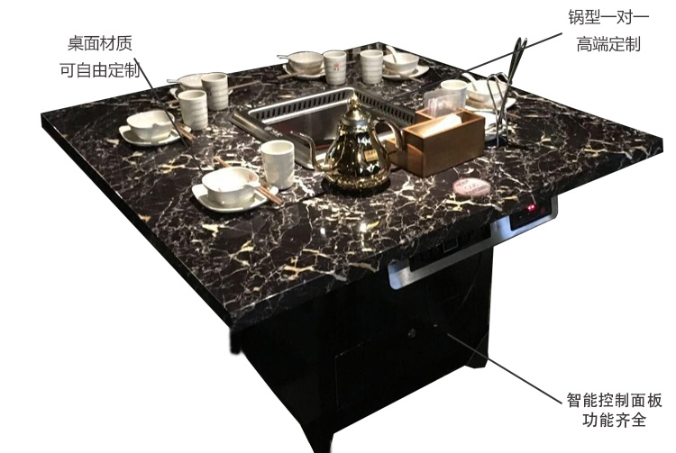 多人方鍋無(wú)煙火鍋?zhàn)罒o(wú)煙火鍋設(shè)備(圖2)